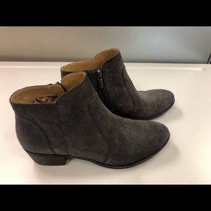 Lucky Brand Gray Suede Booties with zipper